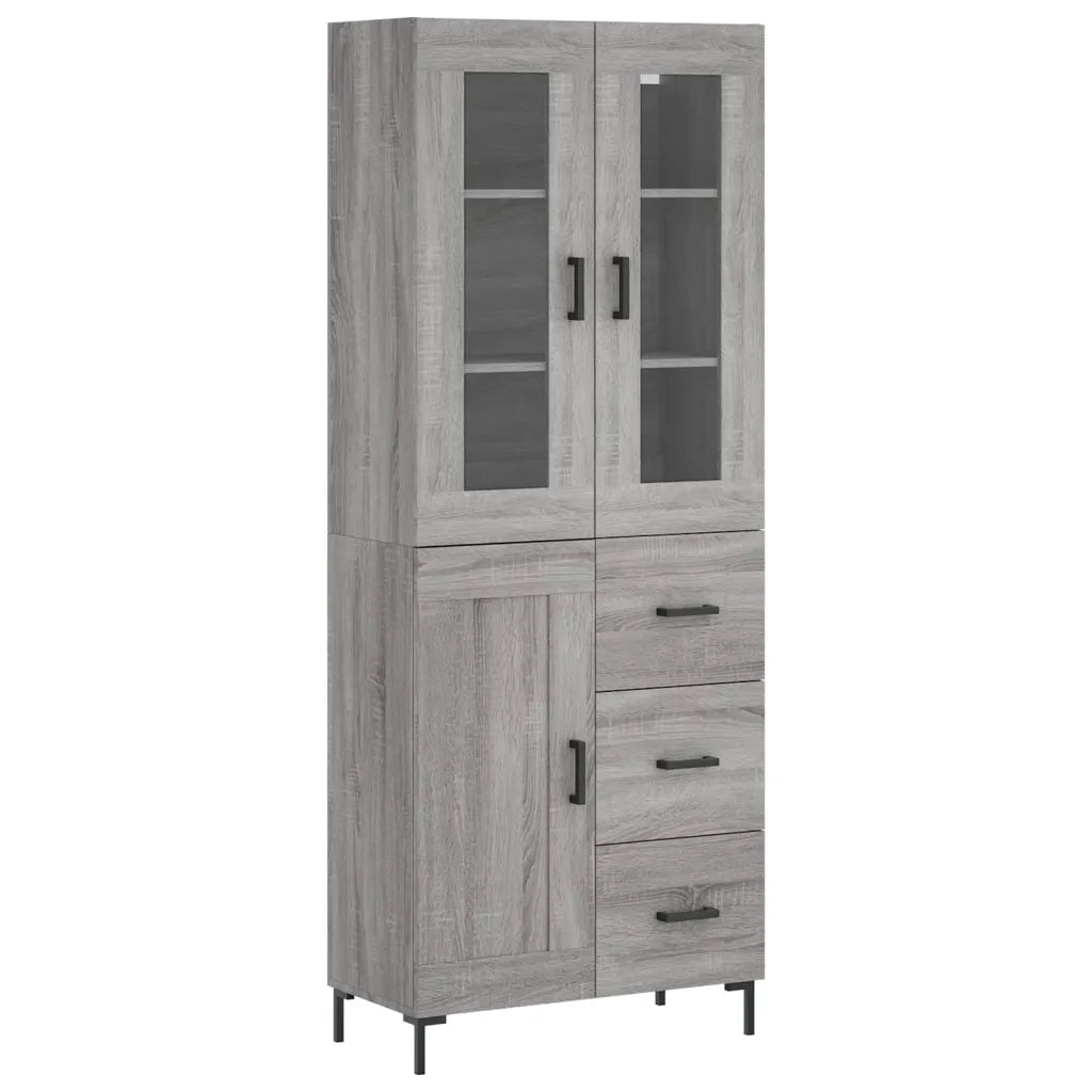 Credenza Grigio Sonoma 69,5x34x180 cm in Legno Multistrato 3198663