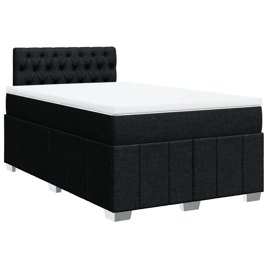 Giroletto a Molle con Materasso Nero 120x190 cm in Tessuto 3287016