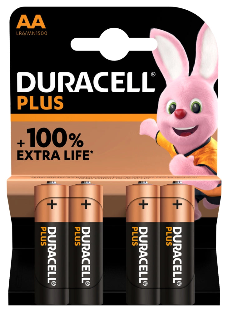 Blister 4 batterie stilo DURACELL plus alcalina LR06 1,5V