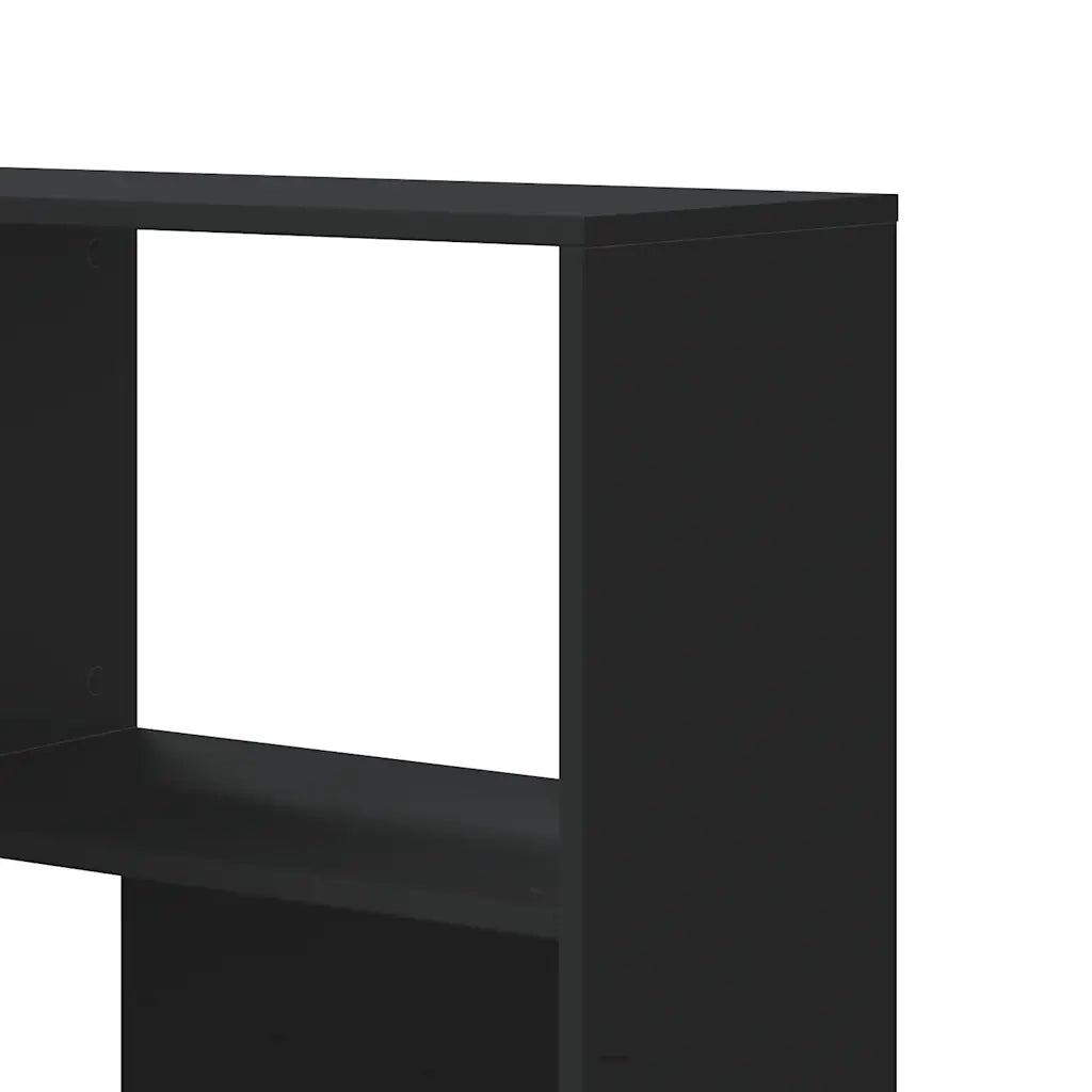 Libreria Angolare 4 Ripiani-Scaffale per Libri-Mobile di Stoccaggio Nera 85x85x140 cm Legno Multistrato
