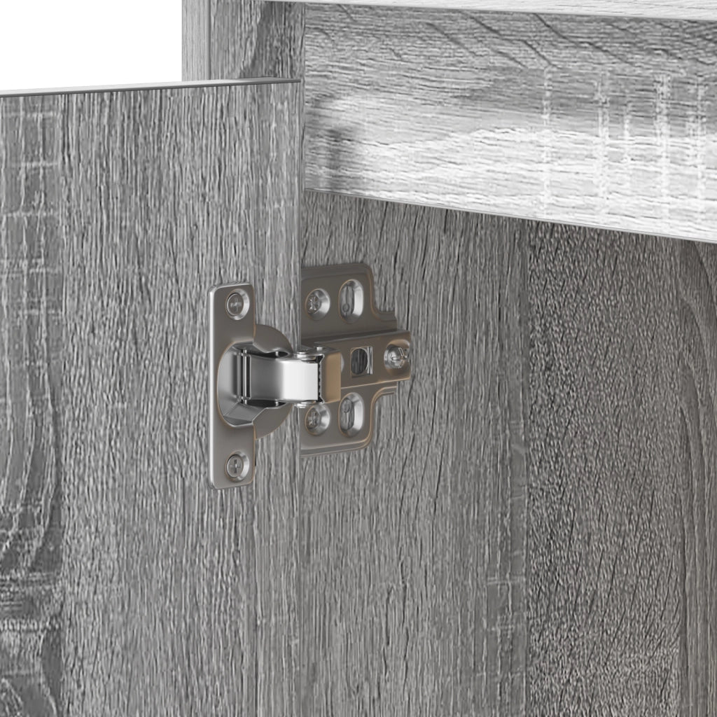 Comodino con LED Grigio Sonoma 50x34,5x50 cm