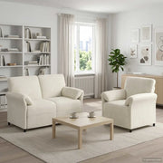 Set di divani 2 pz Crema Velluto 3424893