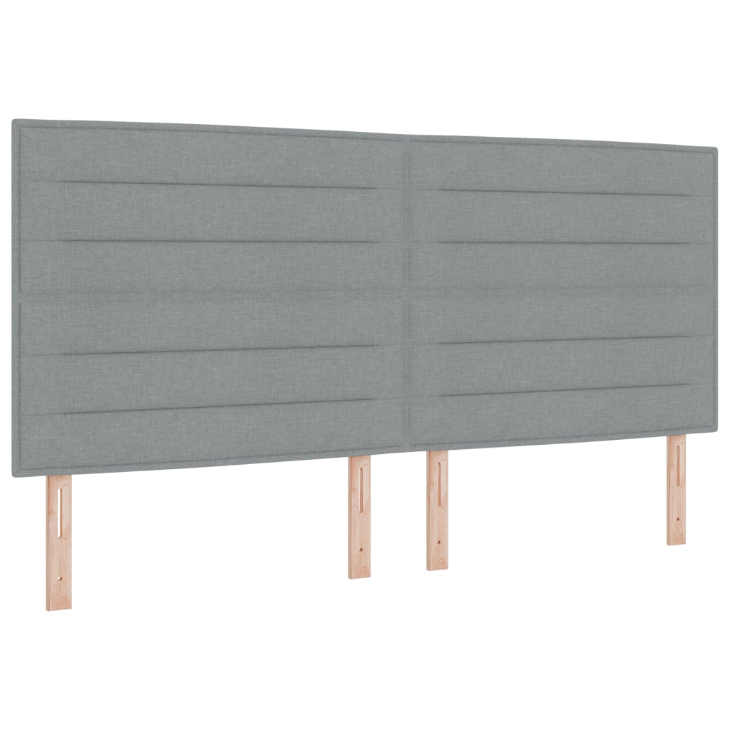 Letto a Molle  con Materasso e Luce LED Grigio Chiaro 200x200 cm Tessuto