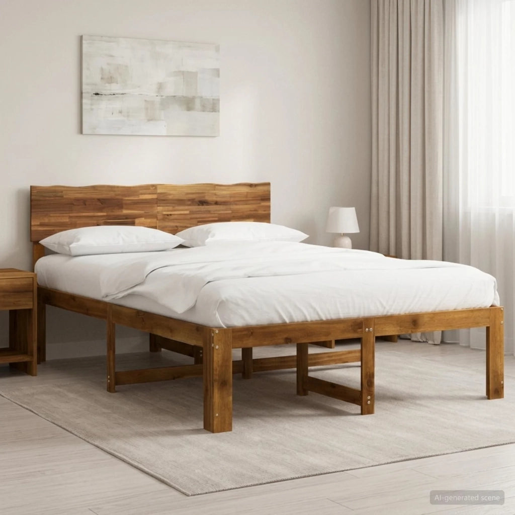 Letto matrimoniale con testiera ROSTOCK Naturale 135 x 190 cm 903363