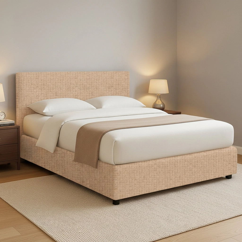 Oxford, Letto Matrimoniale Sfoderabile Made in Italy, Beige