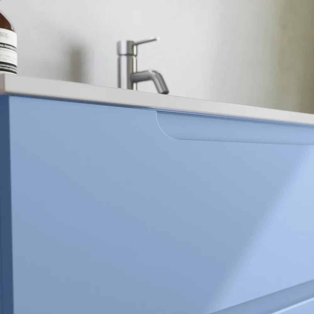 Mobile bagno sospeso 100 cm due cassetti carta da zucchero con lavabo | Ardenne