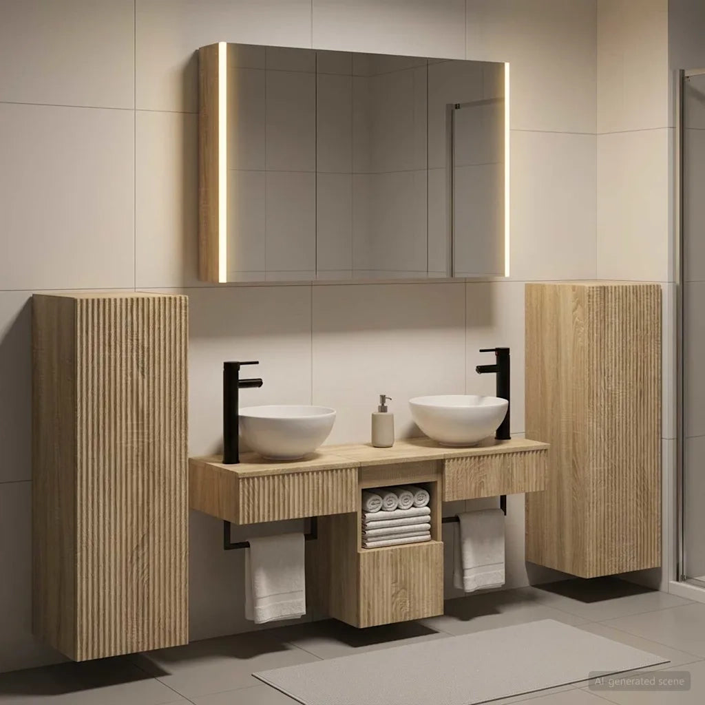 Set di mobili per il bagno 6 pcs Rovere Sonoma 3407121