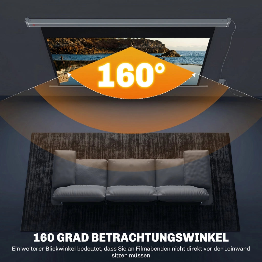 Telo Proiezione Elettrico 120 Pollici ¨C Xylo ¨C 212x150cm 16:9 HD 4K con Telecomando Bianco