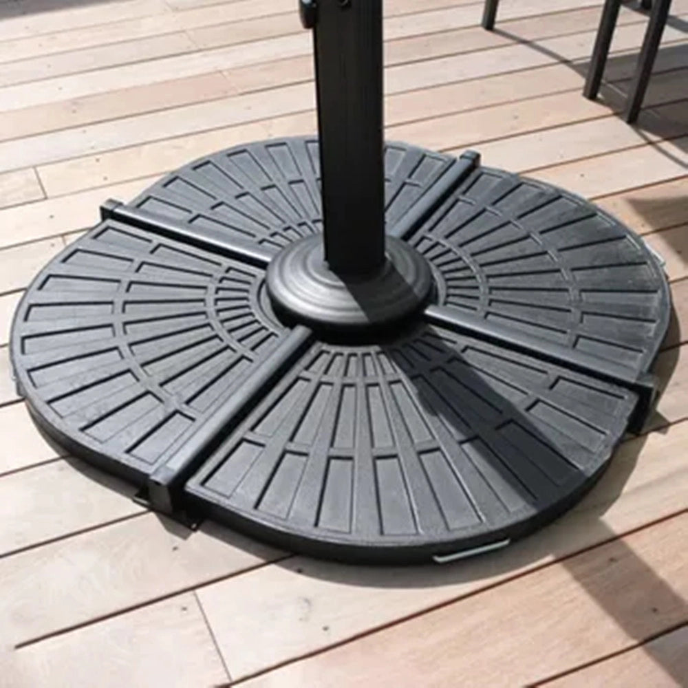 Trade Shop - Supporto Base Per Ombrellone Peso Piede D'appoggio Con Maniglia Metallo Nero 020701 -