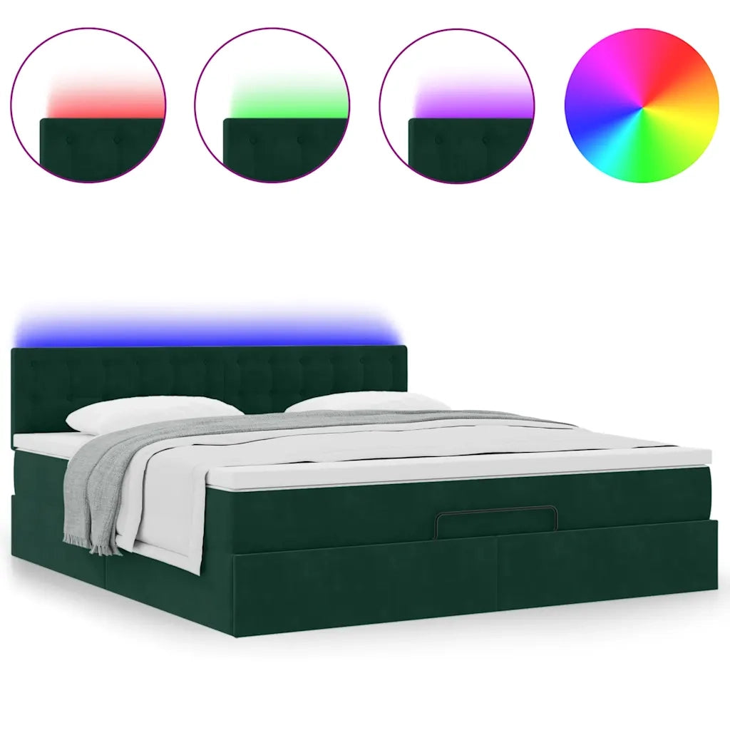 Struttura Letto Pouf con Materasso 160x200 cm in Velluto