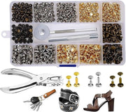 270 Set Viti in Pelle - Dimensioni - Doppia Testa - Forma a Tubo - Attrezzatura di Fissaggio - Lavorazione di Pelle DIY - Sostituzione Viti in Pelle - 3 Colori