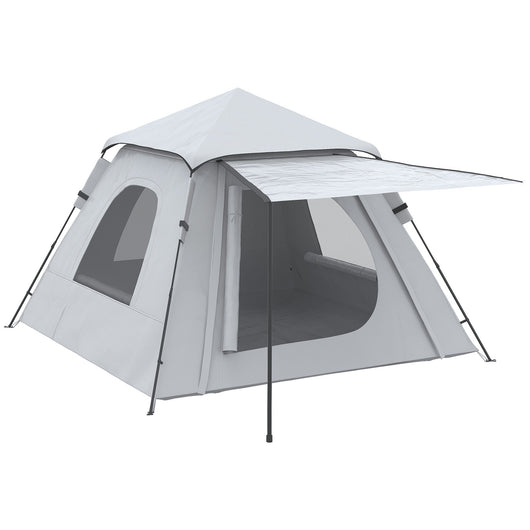 Tenda da campeggio per 2-3 persone 210x210x150 cm con Veranda grigia e bianca