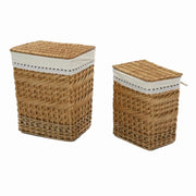 Cestone vimini rettangolare 1-2 fodera con pizzo cm 46x33h56