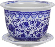 Set di Vasi di Cermica Bianchi - Vaso Decorativo di Plastica Olistico con Banchini per Balcone