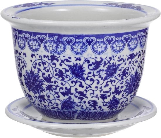 Set di Vasi di Cermica Bianchi - Vaso Decorativo di Plastica Olistico con Banchini per Balcone