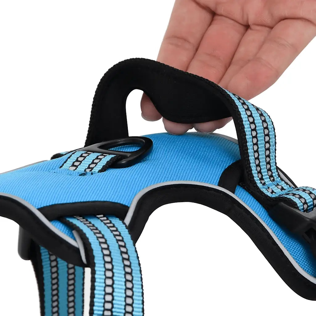 Pettorina per Cani con Strisce Riflettenti Regolabile Blu L