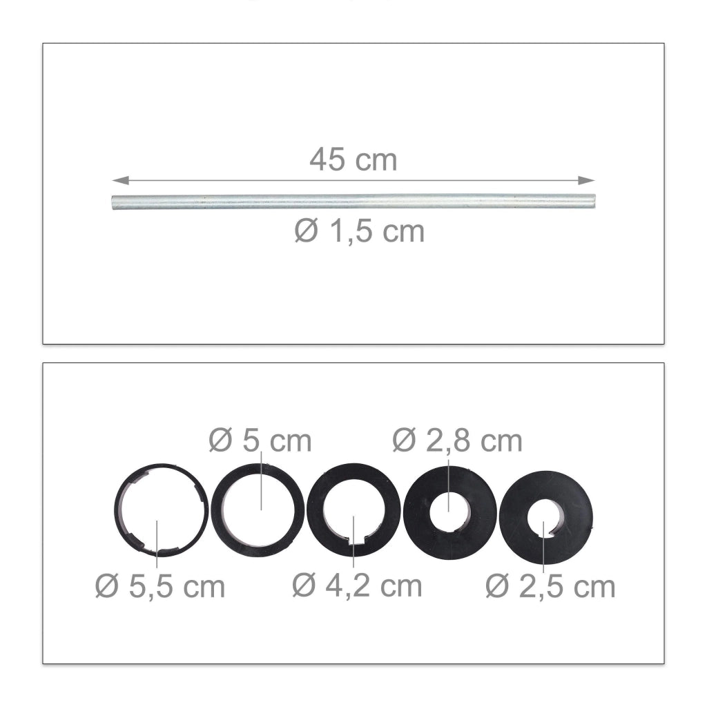 Presa di terra per base ombrellone 25-55 mm acciaio zincato argento 13_0000947