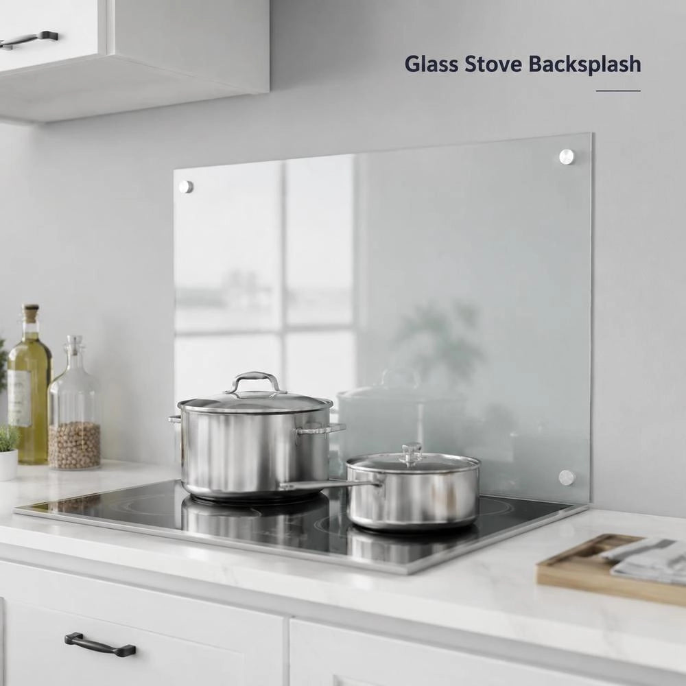 Kitchen Backsplash, Transparent, 90x60 Cm, Tempered Glass
