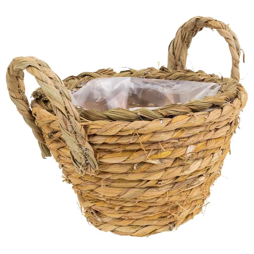 Cesto in corda intrecciata marrone d19x12h