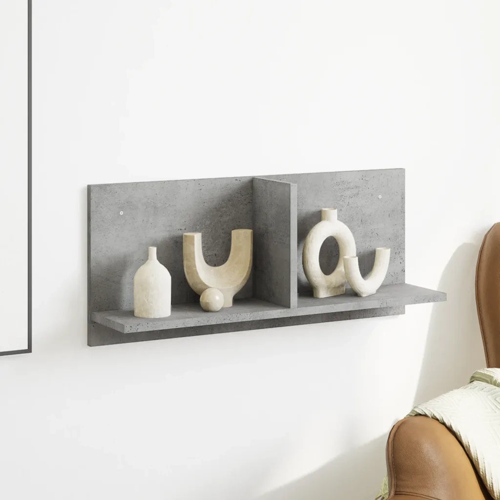 Armadietto a Muro | Mobile a Parete 70x16,5x30 cm Grigio Cemento Legno Multistrato