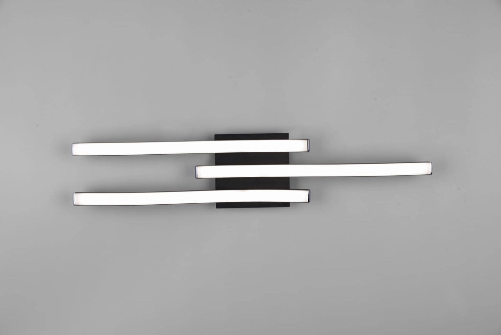 Plafoniera LED ROUTE RL nera metallo 56cm 4000K 3 luci