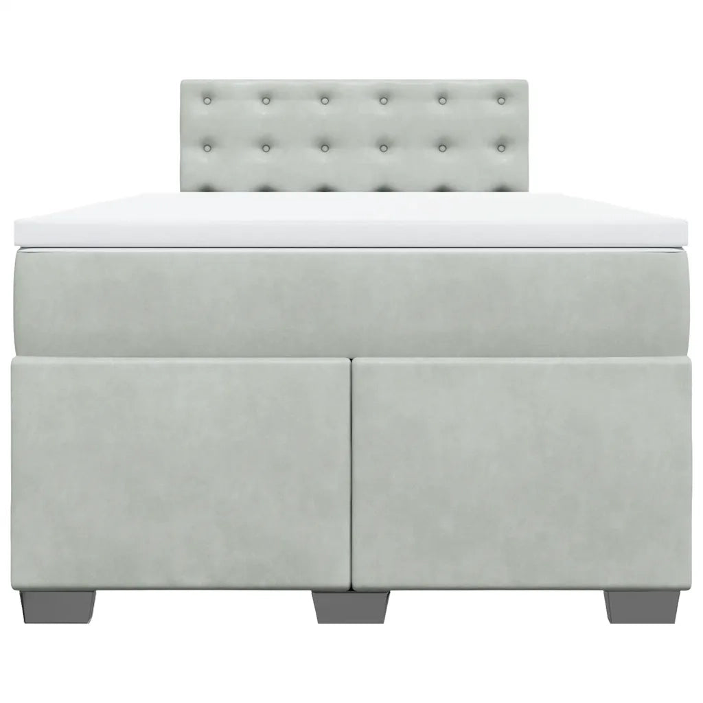 Giroletto a Molle con Materasso Grigio Chiaro 120x190cm Velluto 3288570