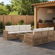 Set Divano da Giardino 8 pz Beige e Bianco Crema polyrattan 3436755