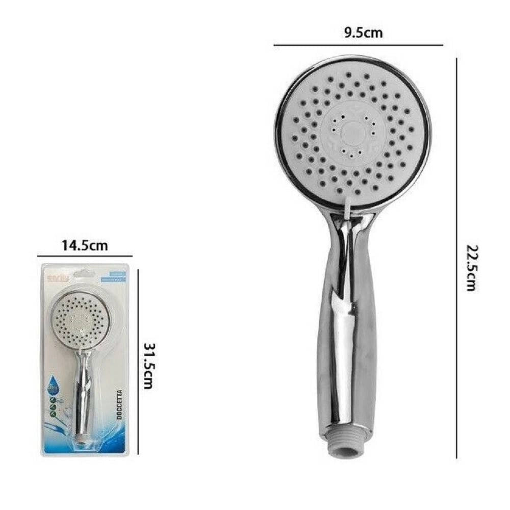 Trade Shop - Doccetta Doccino Soffione Doccia Tondo Bagno Cornetta Moderno 9.5x22.5cm 69297 -