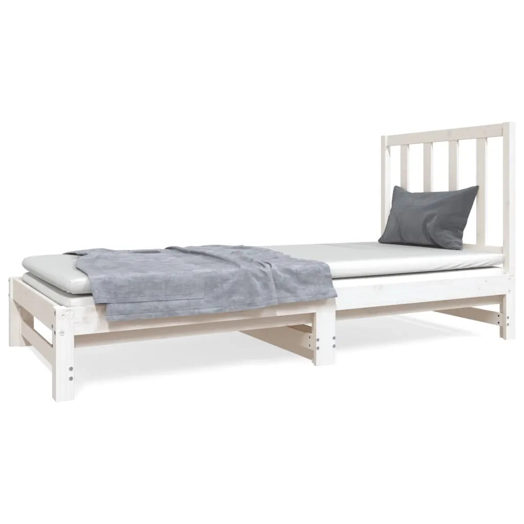 Dormeuse Estraibile Bianca 2x(90x190) cm Legno Massello di Pino 3124753
