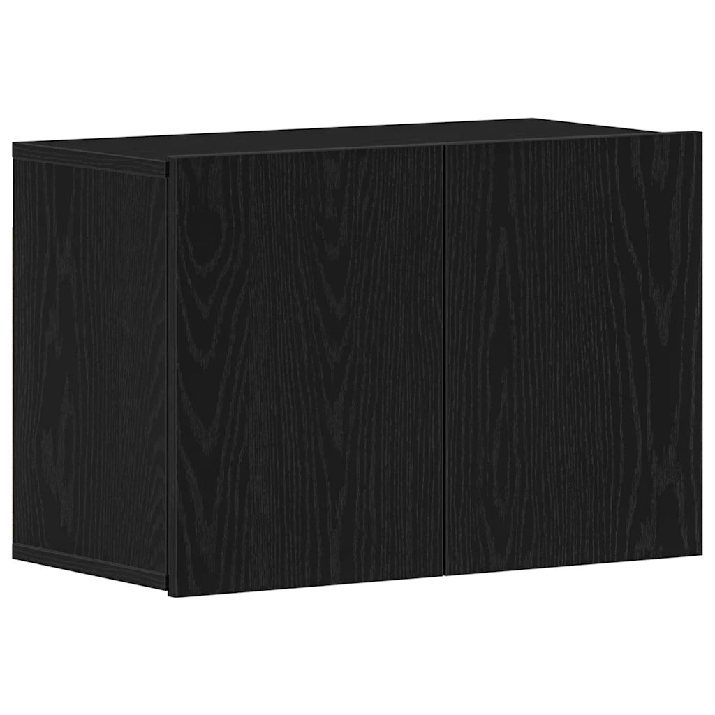 Mobile TV Rovere Nero 60x30x41 cm in Legno Massello 862194