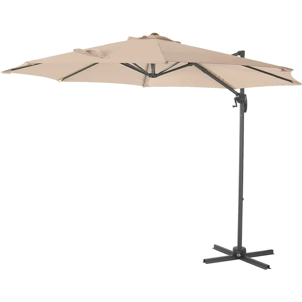 Ombrellone Alluminio Palo Decentrato da Giardino 3MT 8 stecche Beige Manovella