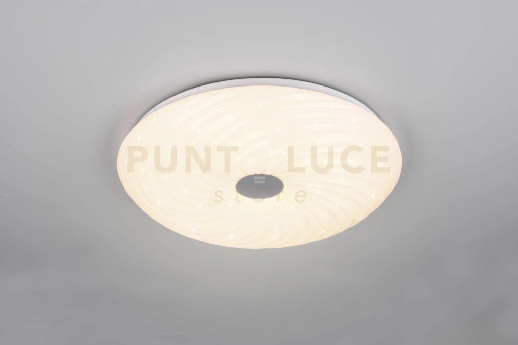 GRAVITY PLAFONIERA LED 22W 2600lm, 2700 - 6500K EFFETTO CIELO STELLATO CON TELECOMANDO MULTIFUNZIONE D. 38CM DIMMERABILE