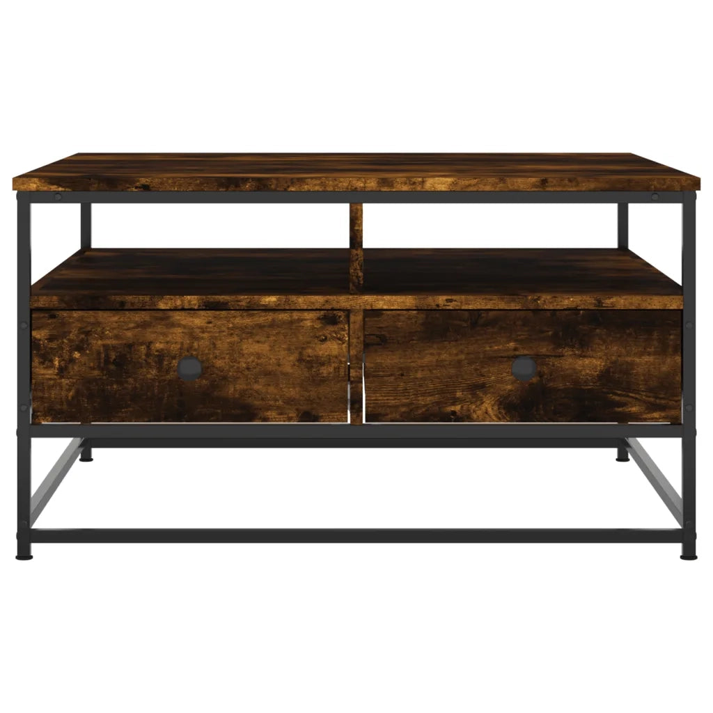 Tavolino da Salotto-Tavolino da soggiorno-Tavolo Rovere Fumo 80x80x45 cm Legno Multistrato