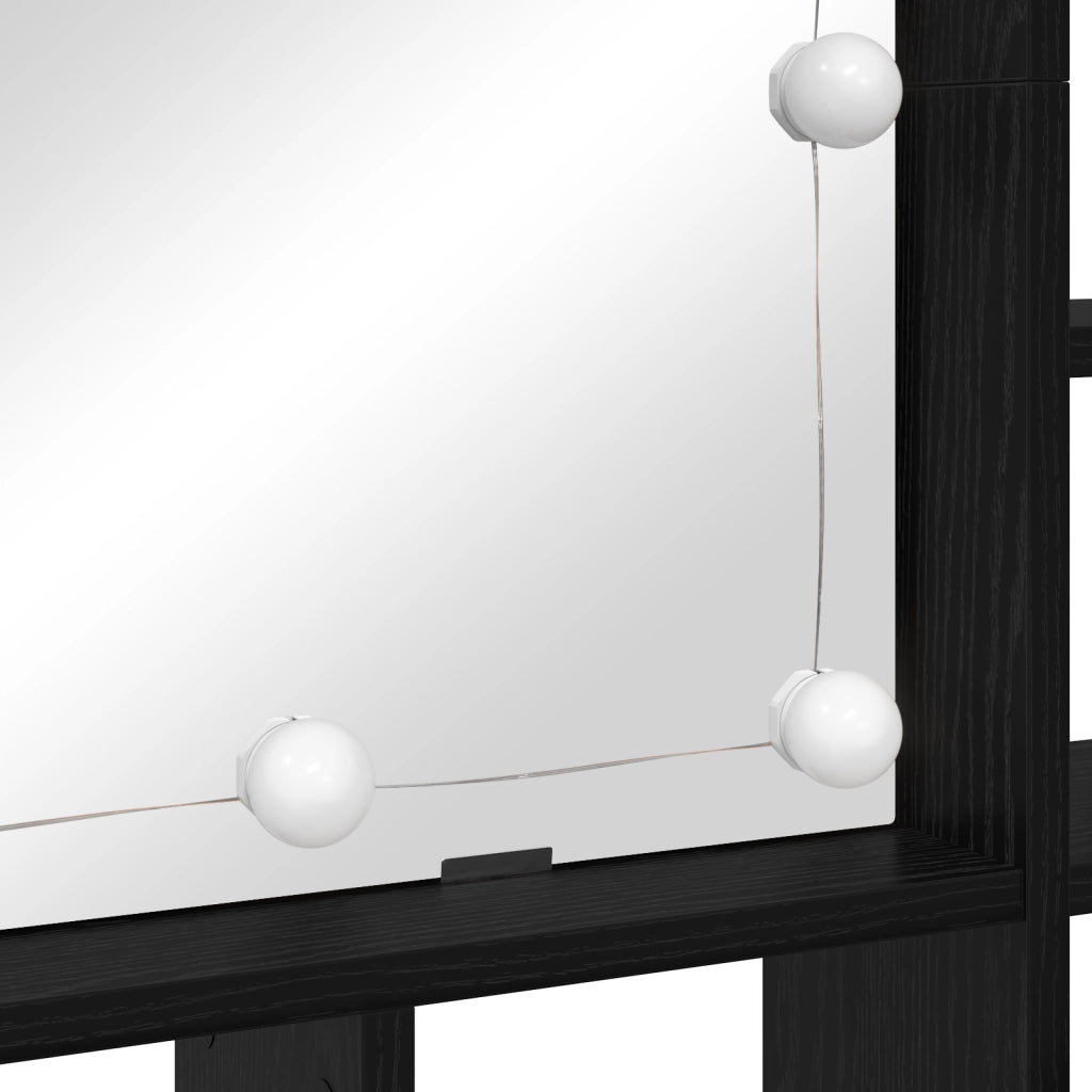 vidaXL Mobiletto per specchio Rovere nero 91 x 15 x 76.5 cm