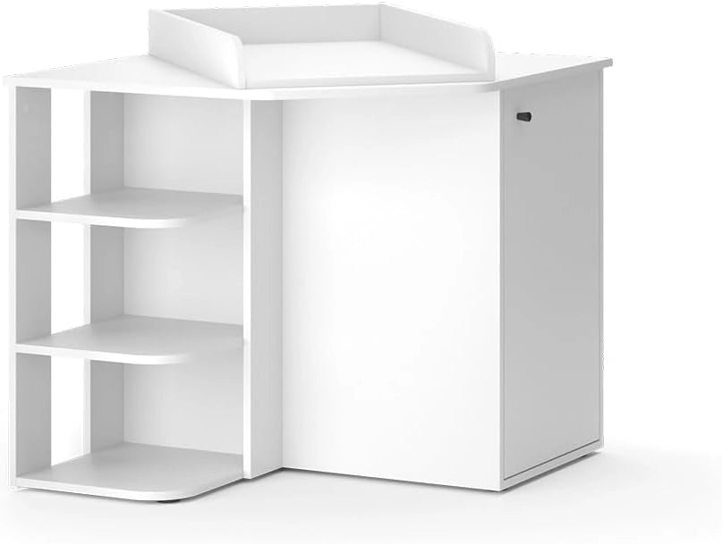 Fasciatoio Kristian, Bianco, 85 x 77.3 cm con porta e vani aperti, convertibile in una cassettiera tradizionale per un utilizzo versatile