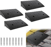 Set di 4 rampe per soglia in gomma, 10 cm, portatili, con superficie antiscivolo, per auto, sedia a rotelle