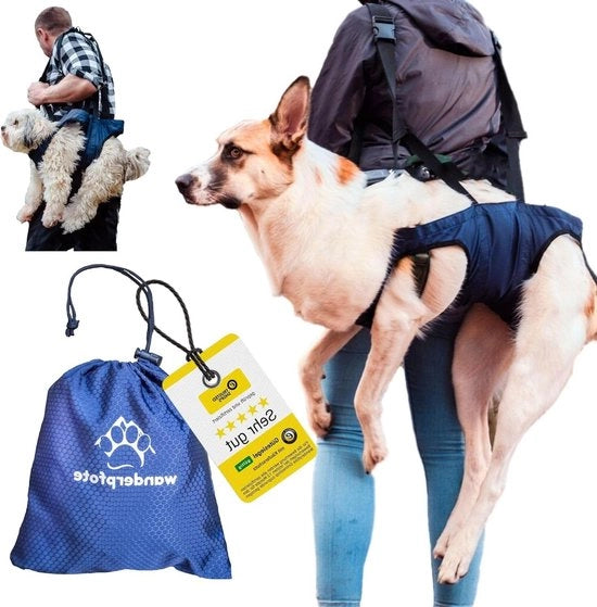 Borsa per cani con accessori per Wanderpfote - Con spazio di stoccaggio - Rosso