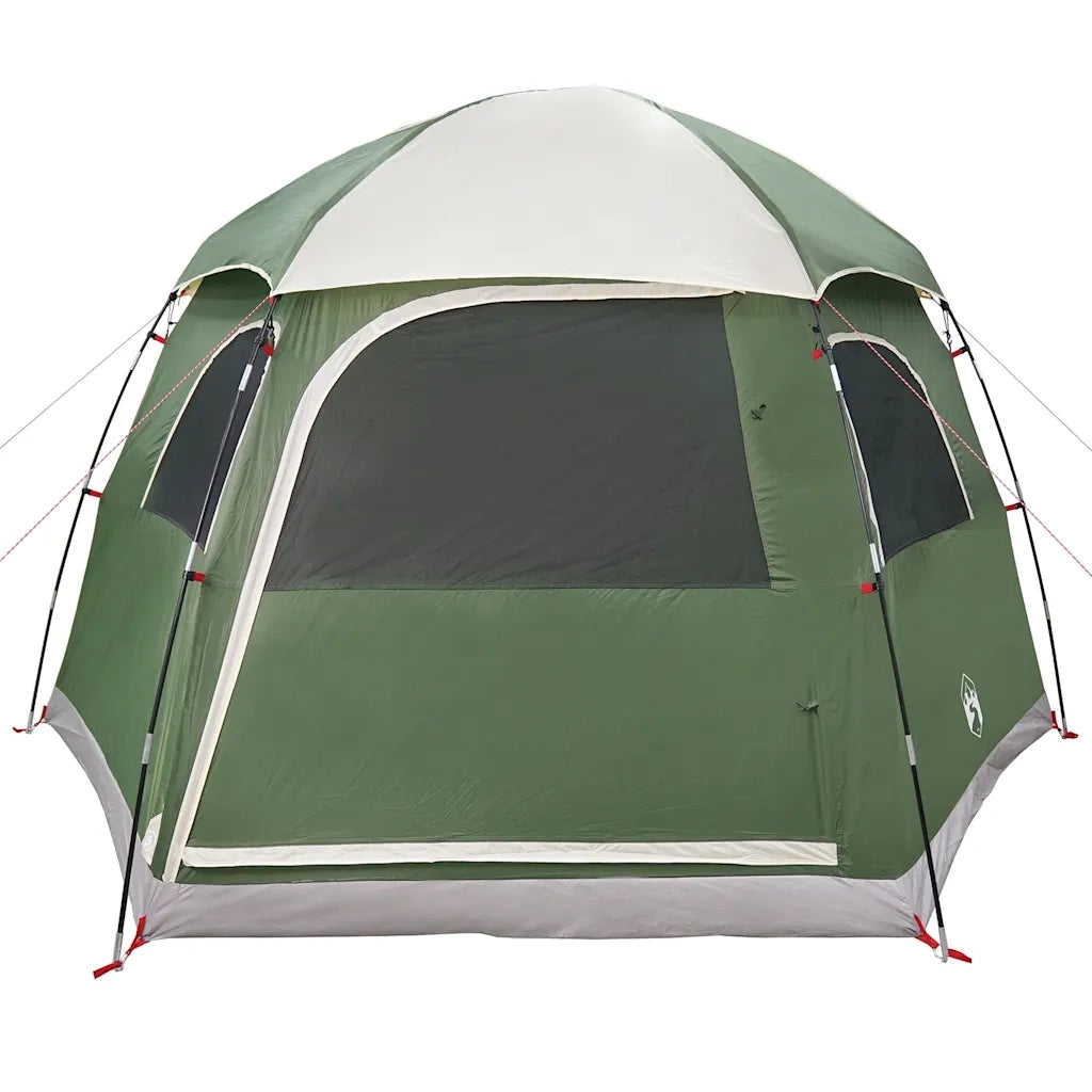 Tenda Familiare Igloo per 6 Persone-Tenda da campeggio Verde Impermeabile