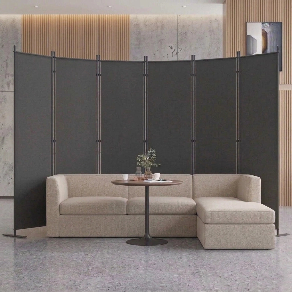 Divisorio Paravento 6 Pannelli ¨C Xylo ¨C Grigio, 304x180 cm