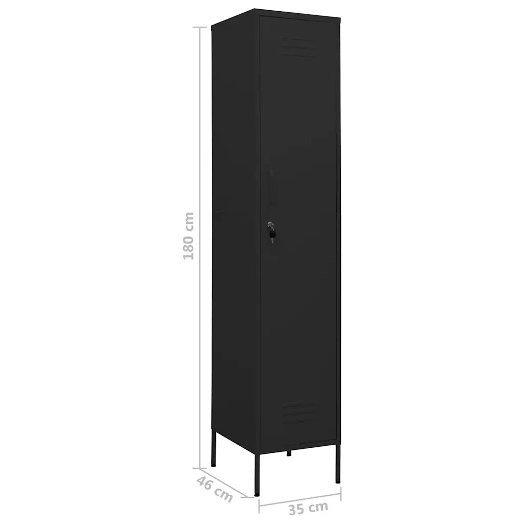 Armadio Nero 35x46x180 cm in Acciaio cod mxl 53832