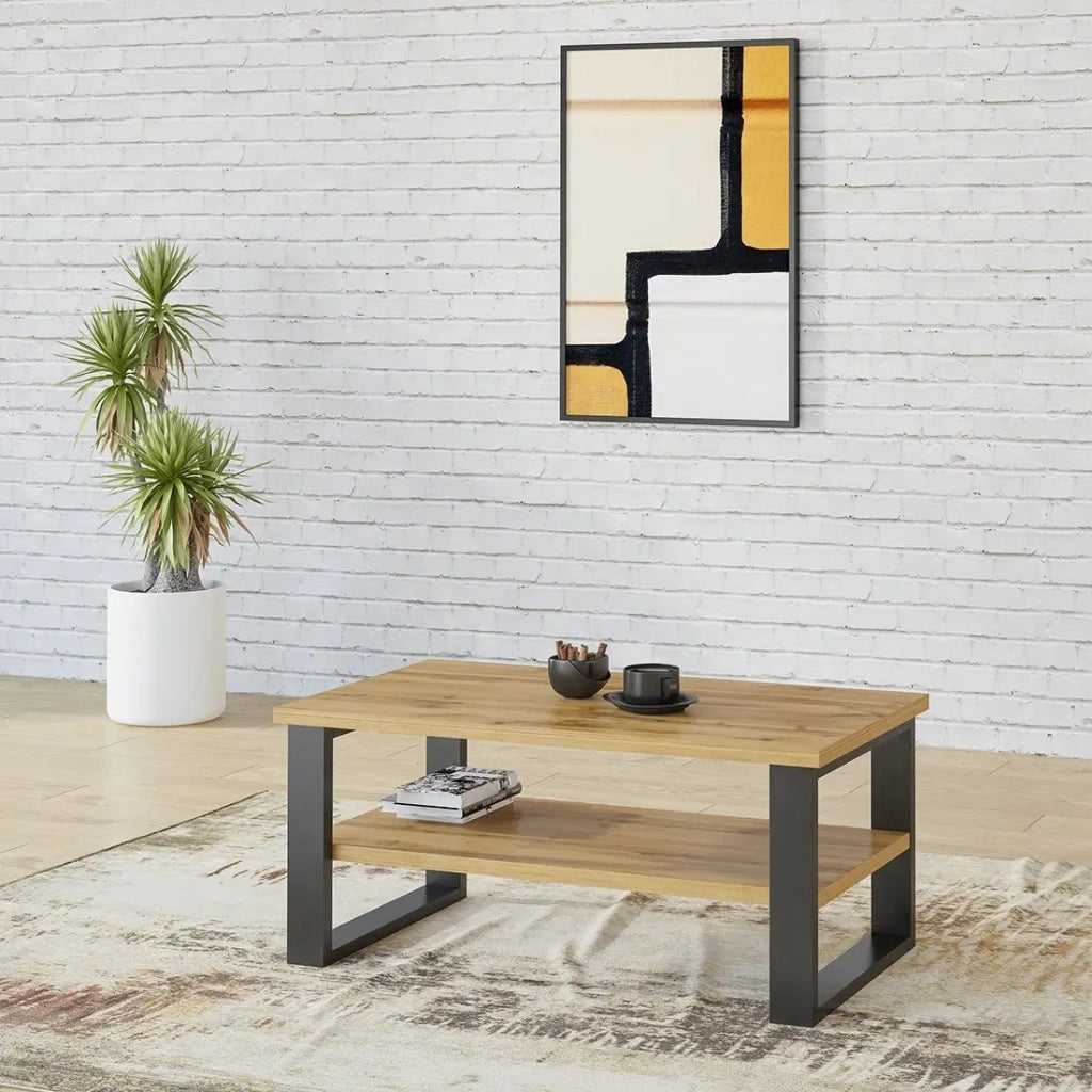 Tavolino basso MILO – Rovere chiaro – 110x60 cm – Design moderno