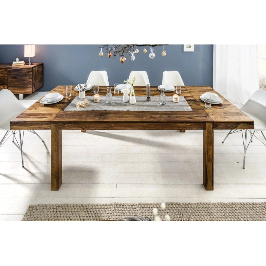 Tavolo da pranzo TAVINA 160–240 cm – Tavolo allungabile in legno massiccio di Sheesham verniciato