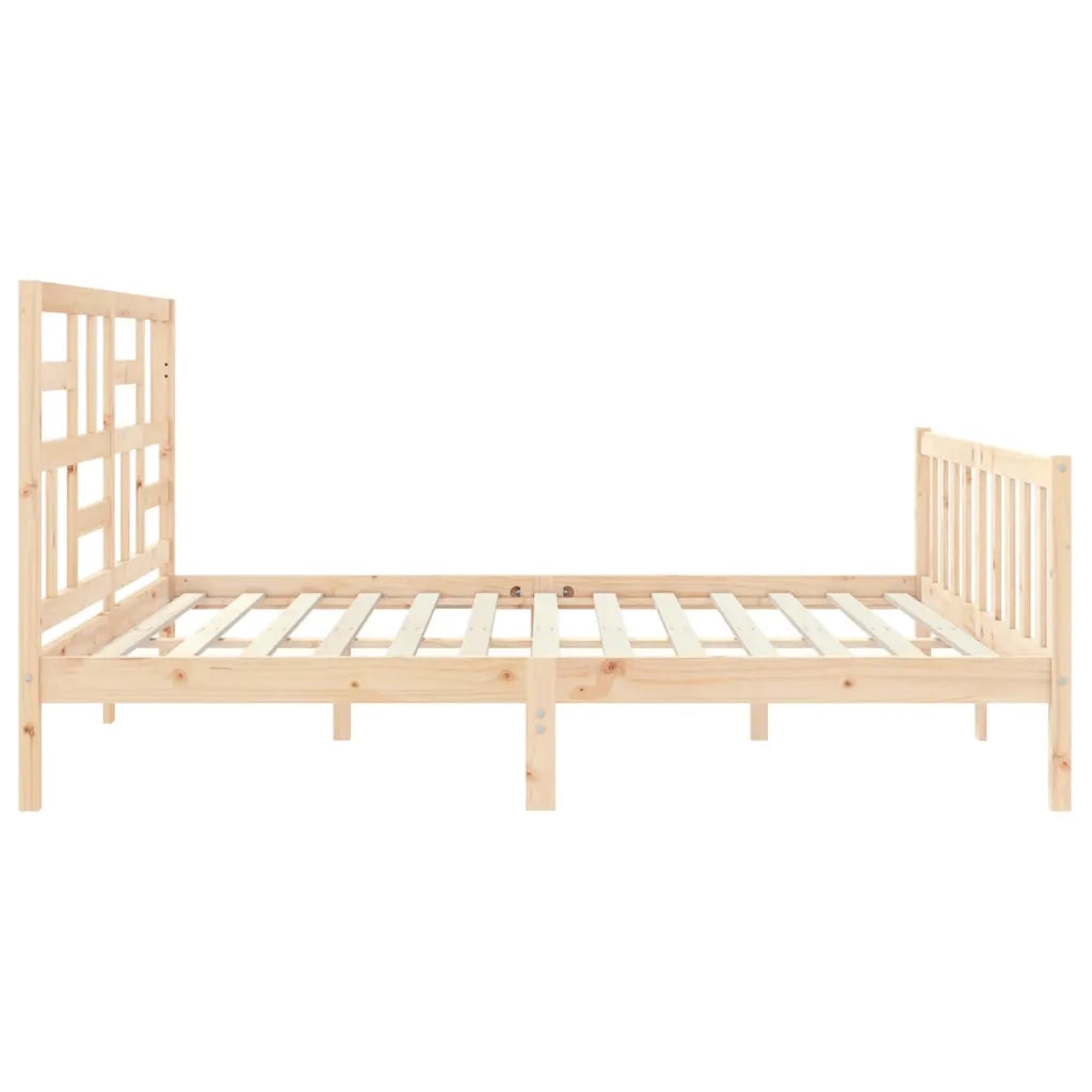 Giroletto senza Materasso-Struttura Letto 200x200 cm in Legno Massello di Pino 531599