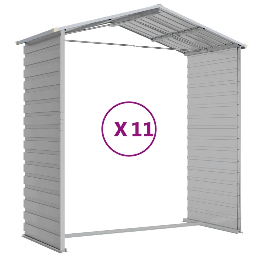 Casetta da giardino grigio chiaro 191x980x198 cm in acciaio zincato 3188252
