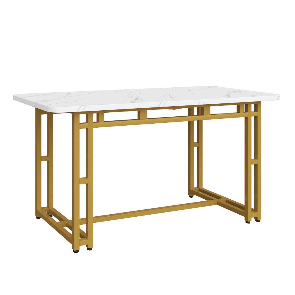 Tavolo da Pranzo Rettangolare ¨C Xylo ¨C Gambe in Metallo Dorato, 120x70 cm