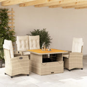 Set da Pranzo da Giardino 4 pz con Cuscini Beige in Polyrattan 3277416