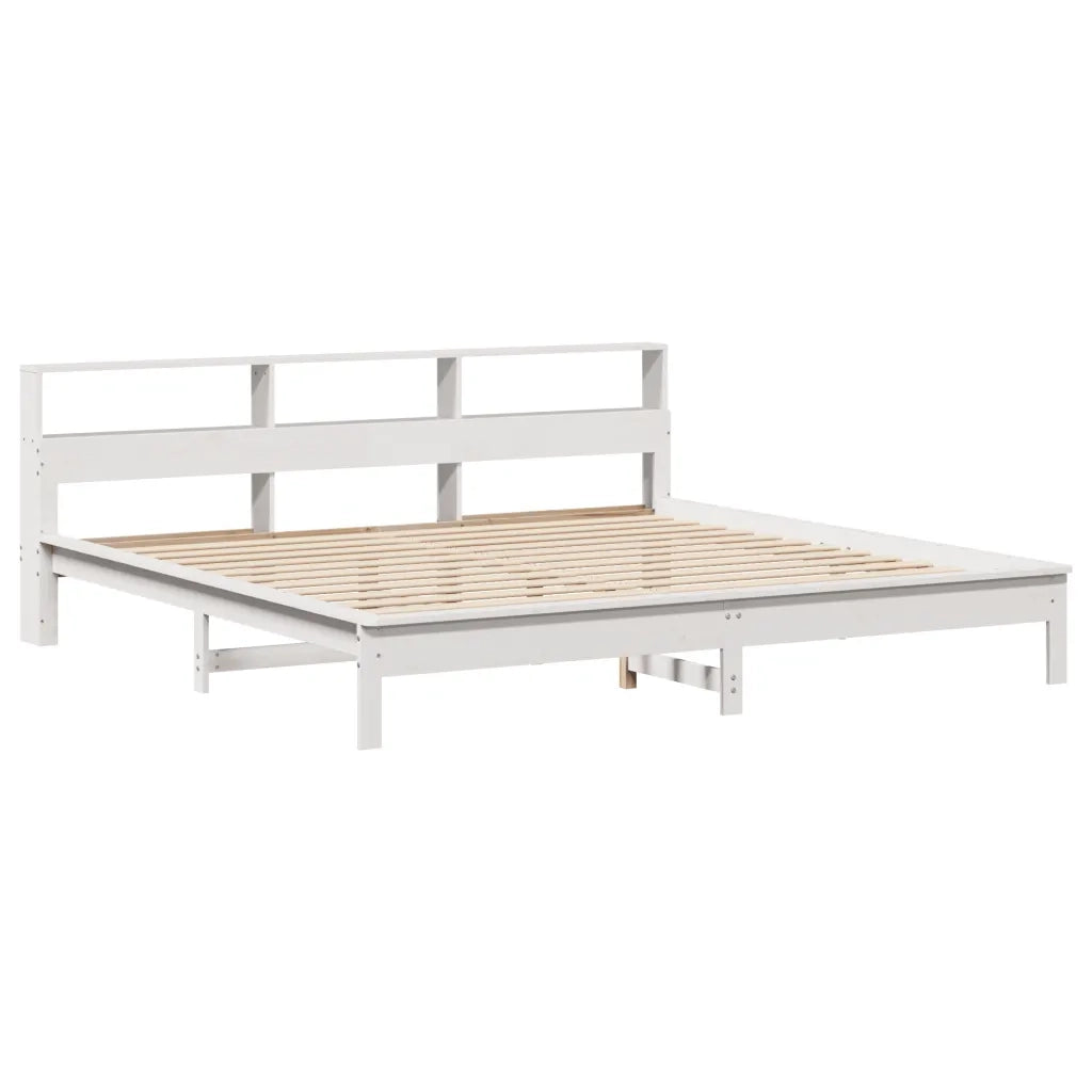 Giroletto senza Materasso Bianco 200x200 cm Legno Massello Pino