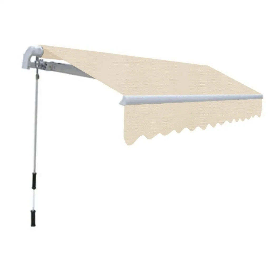 Tenda da Sole Pieghevole Manuale-Tenda parasole per Patio 300 cm Crema