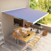 Tenda a Cassonetto Manuale 400x300 cm Blu e Bianca 3052674