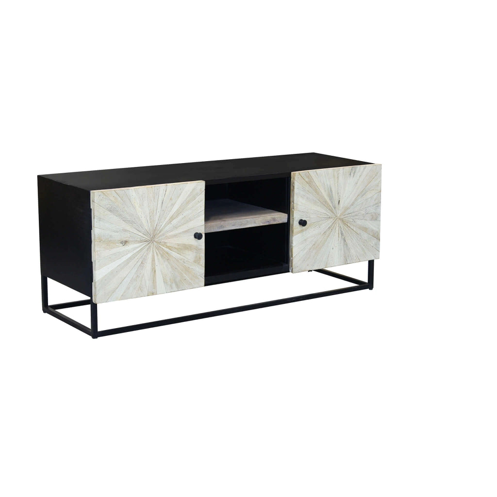 PORTA TV STANFORD IN LEGNO CON DECORO 140 X 46 X H 56 CM